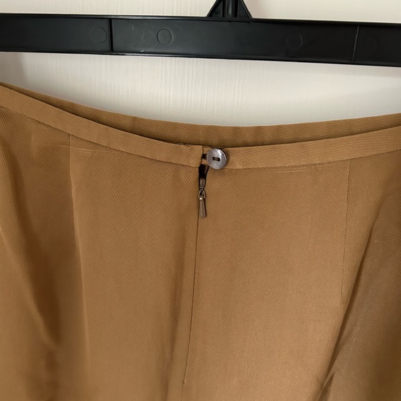 Vintage Ann Taylor Loft Silk Pencil Skirt Lined 6P Petite Camel Tan - Picture 8 of 9